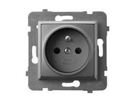 ARIA Gniazdo pojedyncze z uziemieniem szarny mat GP-1UZ/m/70 OSPEL