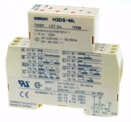 H3DS-ML AC/DC przekaźnik czasowy, wielofunkcyjny, wyjście SPDT, czas 0,1s do 120h, zasilanie 24-48VDC, 24-230VAC, przyłącze śrub