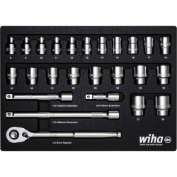 Wiha 44740 Ratchet Wrench Set 1/2&quot; 25pc