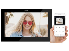 Monitor "EURA" VDA-10C5 czarny dotykowy LCD 10'' AHD WiFi pamięć obrazów SD 128GB rozbudowa do 6 Monitorów 2 stacji bramowych i