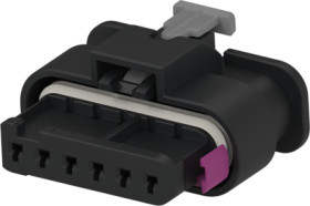 Socket, unequipped, 6 pole, straight, 1 row, black, 1-1718646-1