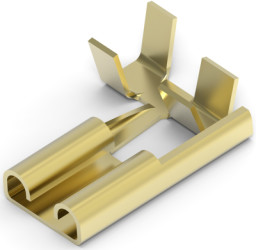 Uninsulated flat plug sleeve, 6.35 x 0.81 mm, 1.03 to 2.62 mm², AWG 17 to 13, brass, 180397-1