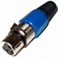 Wtyk mikrofonowy żeński niebieski 3pin
