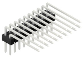 Pin header, 20 pole, pitch 2.54 mm, angled, black, 10056418