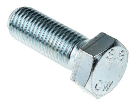 Śruba z łbem sześciokątnym gwint M16 45mm skok 2.0mm Stalowe Sześciokątny Powlekane jasnym cynkiem RS PRO