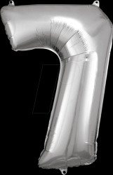 10064635 AMSCAN foil balloon, number 7, silver