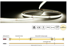 Taśma LED COB 5W/m 24V Biała Neutralna 4000K UQS-COB-5W-NW-24V-5m