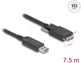 83212 Optical USB 3.1 cable, A plug to Micro-B plug, 7.5 m