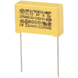 TRU COMPONENTS 450249 MKP-X2 suppression capacitor 0.33 &#xB5;F 275V AC 10% 22.5mm