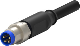 Sensor actuator cable, M8-cable plug, straight to open end, 3 pole, 1.5 m, PVC, black, 4 A, 1-2273004-1