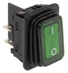 Przełącznik kołyskowy Wł.-wył. podświetlany 20 A DPST Zielony IP65 Marquardt