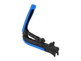 Zaciskarka kompresyjna złączek typu F, BNC, RCA na kablach koncentrycznych.