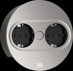 946.000 TWIST 2 2xCEE7/3 2.0m AEH stainless steel look round