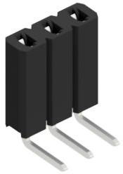 Socket header, 3 pole, pitch 2.54 mm, angled, 10026508