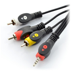 Przewód Jack 3,5mm 4 polowy - 3x RCA - 3m