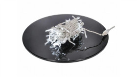 Lampki Choinkowe Zewnętrzne 100Led Białe Zimne 10Mb Z Przewódem Białym