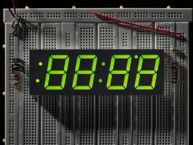 Green 7-segment clock display - 1.2" digit height [Discontinued]