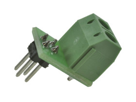 Złącze; AK 2pin 2.54mm; 2 tory; R=5,00mm; 10mm; 3A; 100V; kątowe 90°; listwa goldpin 2x2pin; śruba maszynowa; zaciskany; 0,2÷0,5