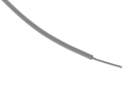 Przewód o podwyższonej odporności PTFE Szary, 100m 0,6 mm² 19/0,2 mm, 600 V, -75 → +200C, Ø 1.6mm, RS PRO