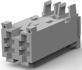 Socket header, 2 pole, pitch 5 mm, straight, red, 1-284338-3