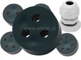 Przepust kabla; czarna guma; 3 żyły PG7