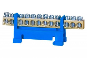 Listwa ochronna 12-modułowa 12x16mm2 niska podstawa - niebieska