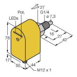 Turck Czujnik zanurzeniowy FCS-G1/4A4P-AP8X-H1141 6870082 Zasilanie (zakres): 19.2 - 28.8 V/DC 1 szt.