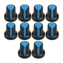 Gałka Do Potencjometru Oś 6mm Wys 17mm Pokrętło Niebieskie 10 szt