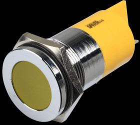 Q22F1CXXY220E Indicator LED, 220 V AC, 22 mm, FASTON, yellow/BrC