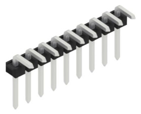 Pin header, 9 pole, pitch 2.54 mm, angled, black, 10058865