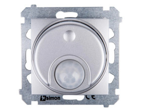 Simon 54 Czujnik ruchu z przekaźnikiem i zabezpieczeniem srebrny mat DCR11P.01/43