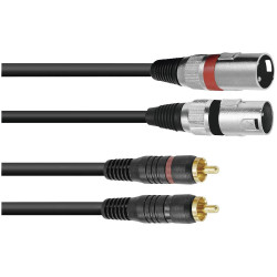 Omnitronic 3022522E Audio Cable Assemblies Black 2m PVC Copper