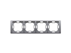 SIMON BASIC NEOS Ramka 4 poczwórna uniwersalna inox metalizowana BMRC4/21 KONTAKT SIMON
