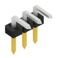 Pin header, 3 pole, pitch 2 mm, angled, black, 10062611