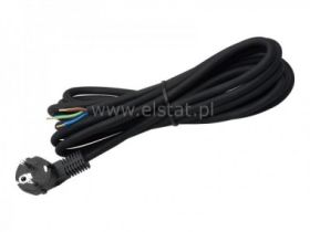 Kabel sieciowy; 5m ( 3x1,5mm ) czarny HQ z/u; kąt