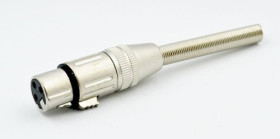 Gniazdo mikrofonowe na przewód XLR 3 pin z odgiętką