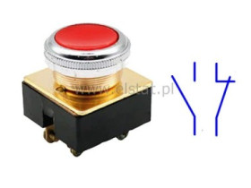 Przycisk chwilowy; czerwony; NO; NC; fi 30mm