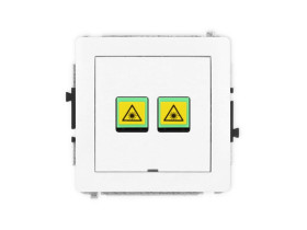 DECO Mechanizm gniazda światłowodowego/optycznego podwójnego, bez pola opisowego biały mat 25DGOPBO-2 KARLIK
