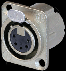 NC5FD-LX XLR panel jack, 5-pin, silver, nickel-plated, solder