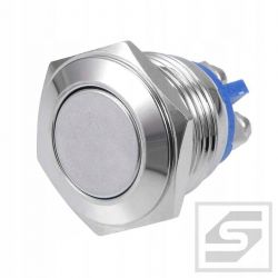 Przycisk wandaloodporny PW16P;16mm; płaski;2A/250V;chwilowy;2pin;śrubki