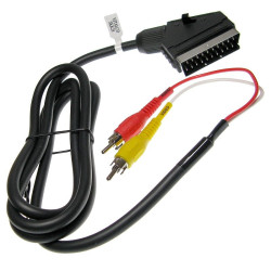 Kabel SCART-2*RCA z przeł. 1.5m
