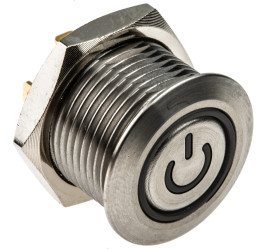 Nasadka przełącznika Chwilowy SPST średnica wycięcia 16mm, montaż panelowy RS PRO