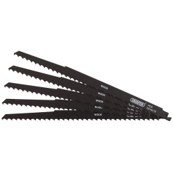 Draper 42615 Reciprocating S/Blades-Coarse Wood &amp; Plastic Cutting 300mm 3tpi 5Pc