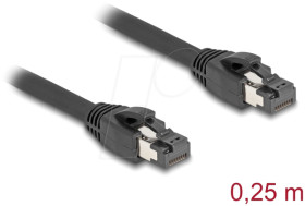80231 Patch cable, Cat.8.1 S/FTP, 0.25 m, black