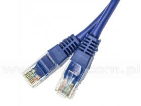 Patchcord UTP, kat.5e, 0,25m, niebieski, LSOH/LSZH