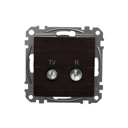 Gniazdo R/TV przelotowe (7dB), wenge, efekt drewna, Sedna Design i Elements SDD181474R