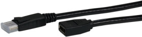Extension cable, 2 m, black, DisplayPort 1.4 plug, straight to DisplayPort 1.4 socket, straight, K5569SW14.2