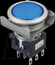 LB6MB-M1T6LS LB16mm, PB, round, mtr, lens, metallic, 24V AC/DC, bu