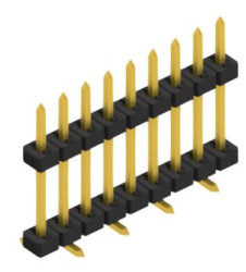 Pin header, 9 pole, pitch 2 mm, angled, black, SLY11SMD0929G