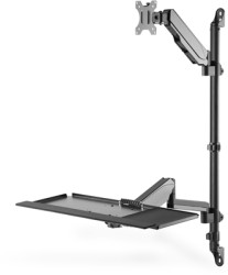 Wall mount, for 1 monitor, PC, keyboard, mouse, 17 to 32 inch, up to 8 kg, VESA max. 100x100 mm, black, DA-90372